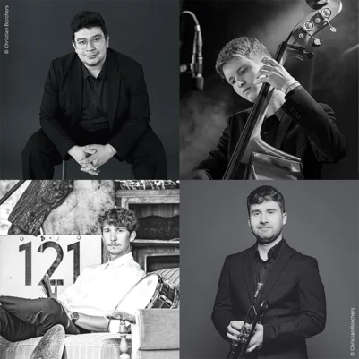 Session im Leeren Beutel Bandfoto Quartett zu Viert